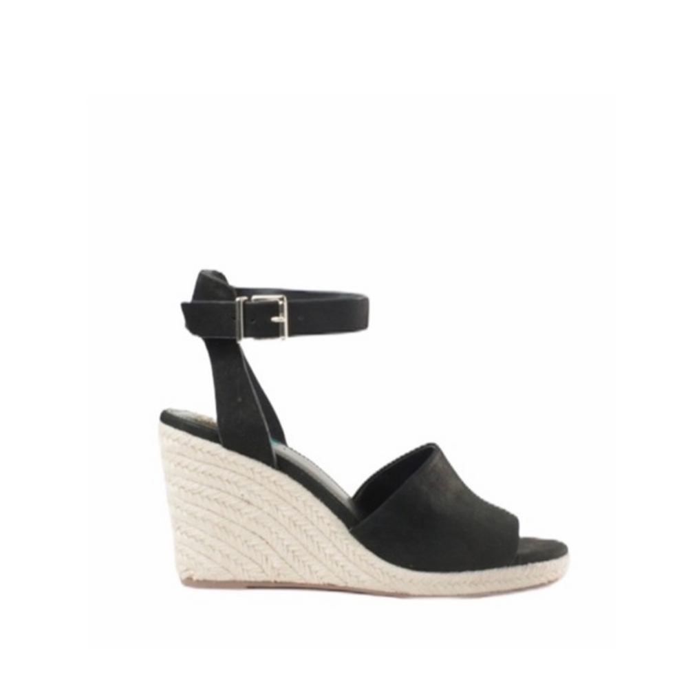 NEW Vince Camuto Leonita‎ Black Wedge Sandals 10